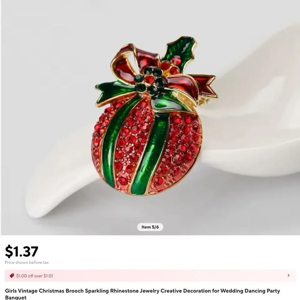 CHRISTMAS ORNAMENT BROOCH‎